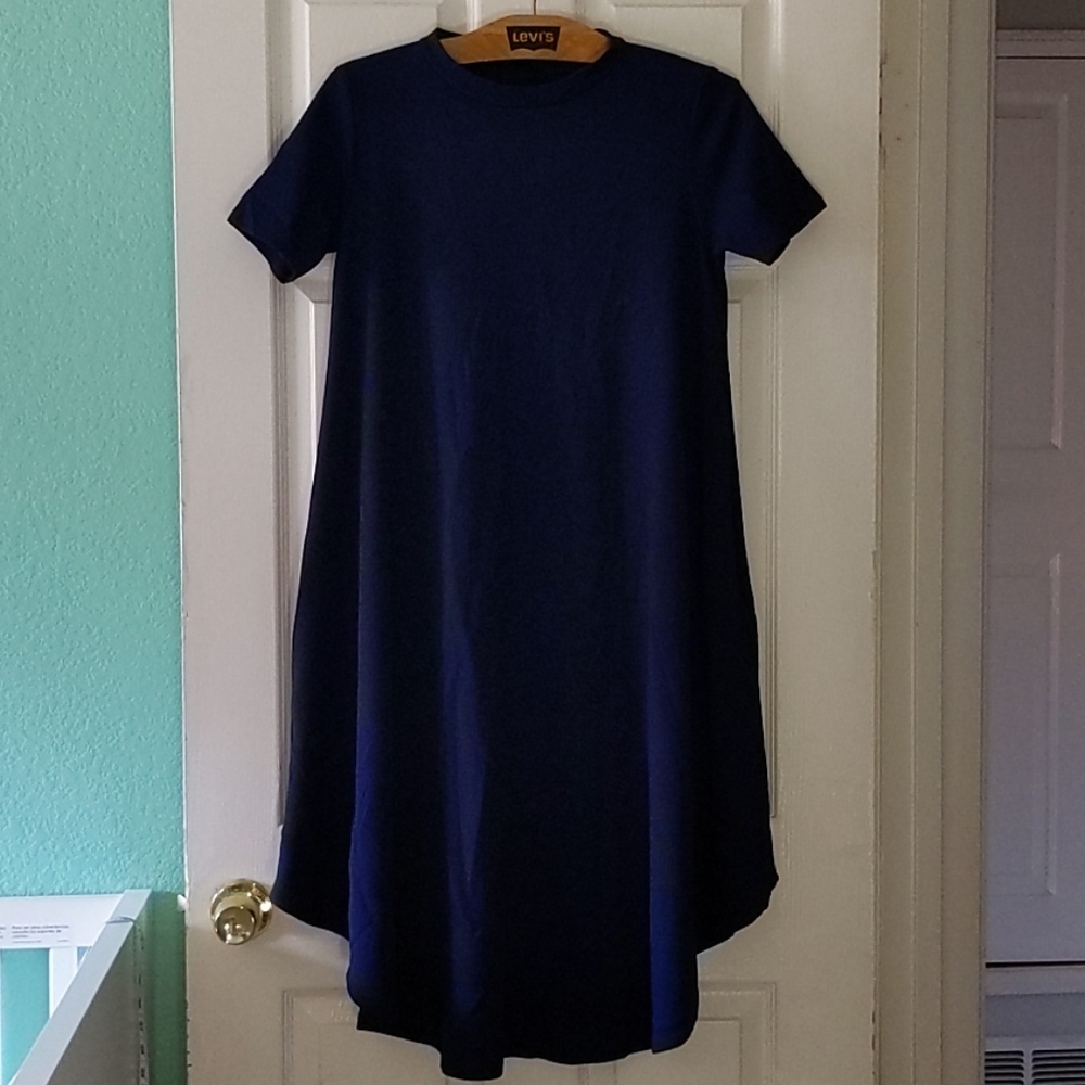 Herringbone textured s/s dress